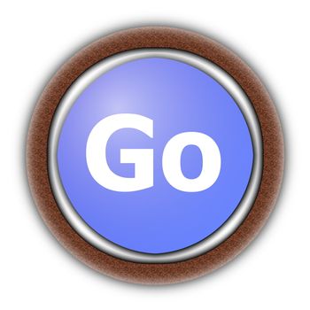 go or start internet button isolated on white