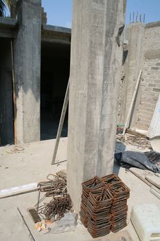 Concrete construction with materials