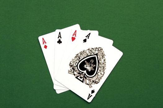 Four Aces - Green Background