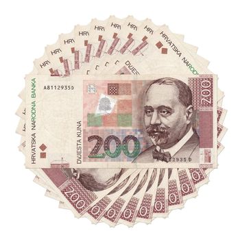 Croatian bank note kuna - in circle