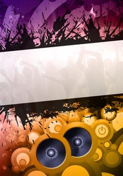 Colorful composition of a sound party at the disco