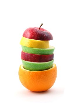 fresh fruits isolated on a white background