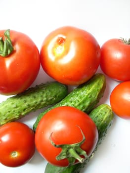 Vegetables: tomatoes and cucumbers