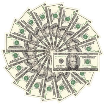 US dollar bank note in circle