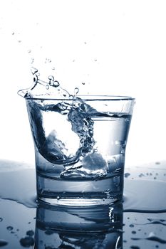 fresh water cocktail in a glass isolated on white background