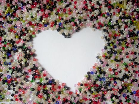 A heart made of glass beads