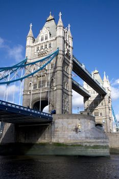 Shot of Tower Bridge from the south bank of the River Thames 