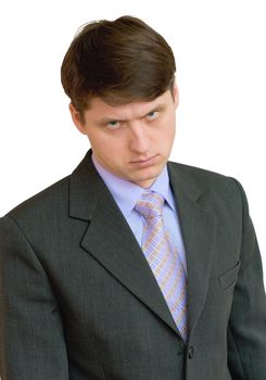 Portrait of the businessman in a shirt, tie and jacket