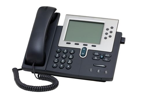 Business Voip phone isolated over white background