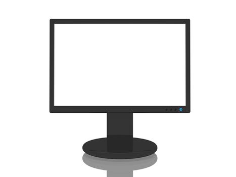 3D Render of a computer monitor with blank screen. Images can be easily overlayed on screen.