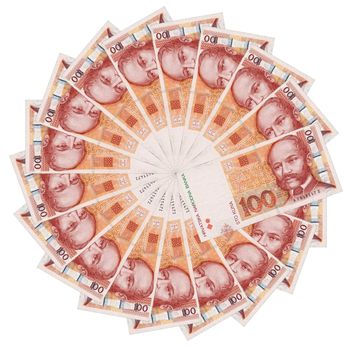 Croatian bank note in circle