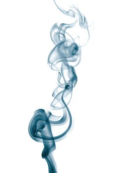 abstract blue smoke isolated on white background