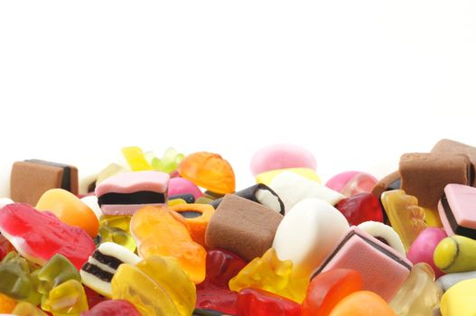 candy sweets showing unhealthy food concept with blank and empty space for your text