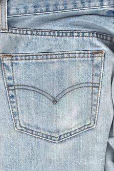 Back pocket on worned jeans