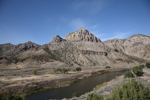 Mountains peaks along Wind River Scenic Byway