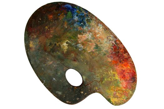 old palette fixed with small metal shield