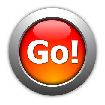glossy go or start button for internet website