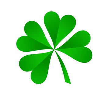 green four leaf clover on white background