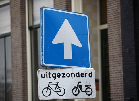 Bikers sign in amsterdam