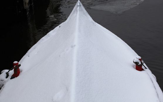 Winter snow in amsterdam, netherlands