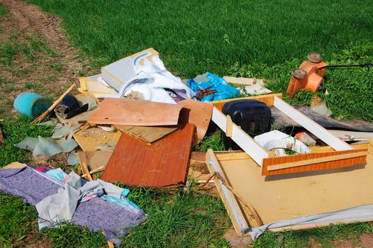garbage and rubbish in the nature showing dirty environment and pollution