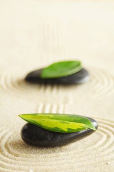 stones and sand in a peaceful still life