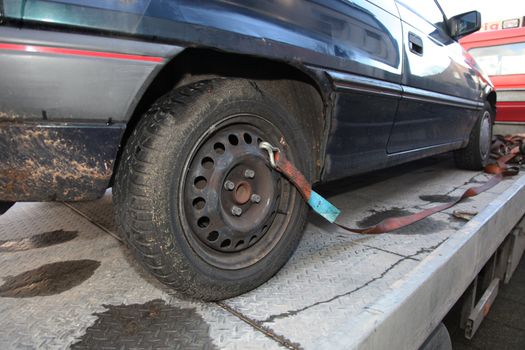 A breakdown dragged from an old car