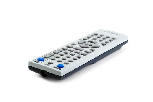 The remote control the TV photographed on a white background