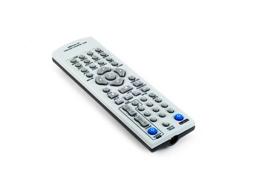 The remote control the TV photographed on a white background