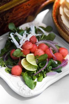 Image of a colorful watermelon salad