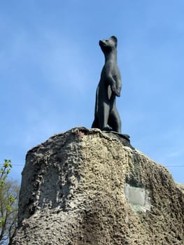 A nice sable statue in Moscow zoo