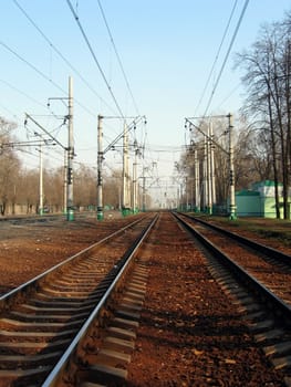 A couple of rails near the Moscow station