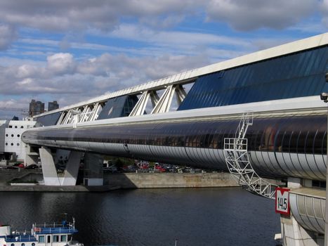 The exterior of bridge Bagration over Moscow river