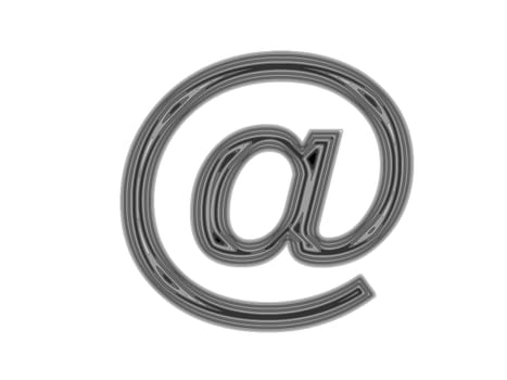 Filled mail symbol on a background of white