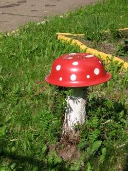 Cute unusual mushroom near the kinder-garden in Moscow