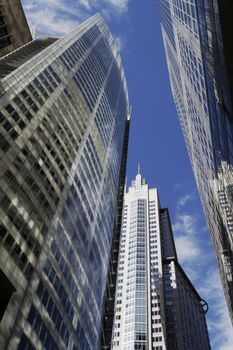 Modern Urban Office Buildings, Glass Facade With Window Reflections, Sydney, Australia