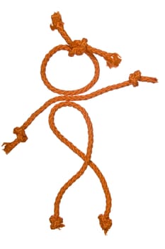 Miscellaneouses of the figure of the people from rope on white background