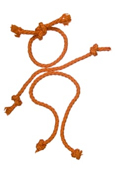 Miscellaneouses of the figure of the people from rope on white background