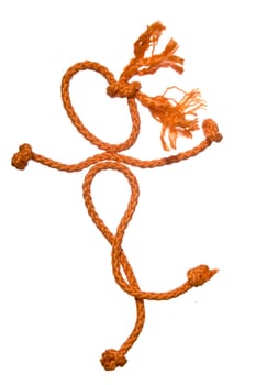 Miscellaneouses of the figure of the people from rope on white background