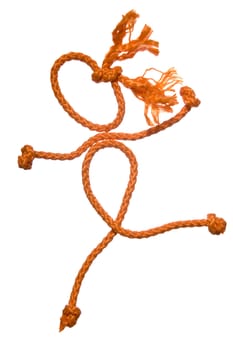 Miscellaneouses of the figure of the people from rope on white background