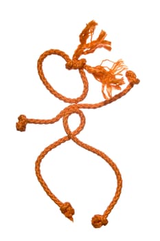 Miscellaneouses of the figure of the people from rope on white background