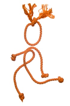 Miscellaneouses of the figure of the people from rope on white background