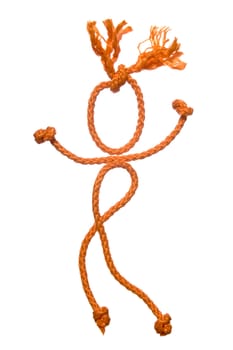 Miscellaneouses of the figure of the people from rope on white background