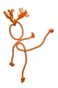 Miscellaneouses of the figure of the people from rope on white background