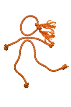 Miscellaneouses of the figure of the people from rope on white background