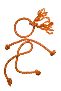 Miscellaneouses of the figure of the people from rope on white background