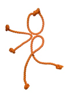 Miscellaneouses of the figure of the people from rope on white background