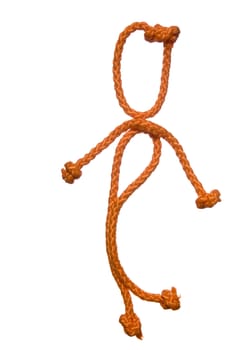 Miscellaneouses of the figure of the people from rope on white background