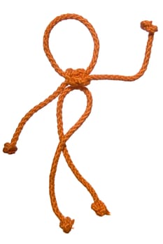 Miscellaneouses of the figure of the people from rope on white background