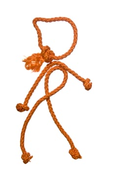 Miscellaneouses of the figure of the people from rope on white background